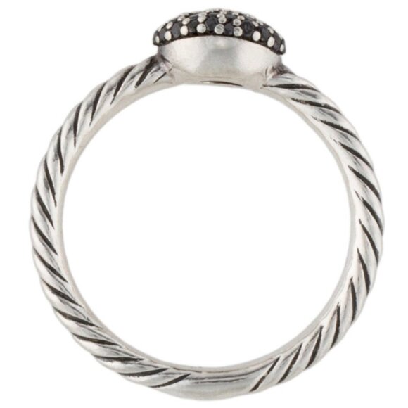 DAVID YURMAN DIAMOND 0.28 CTW STERLING SILVER 925 PETITE CABLE RING - Picture 7 of 8